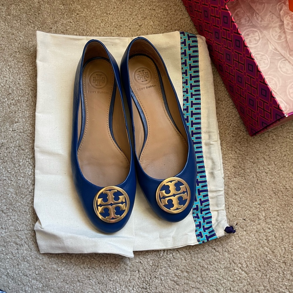 Tory Burch Benton flats blueberry 6M